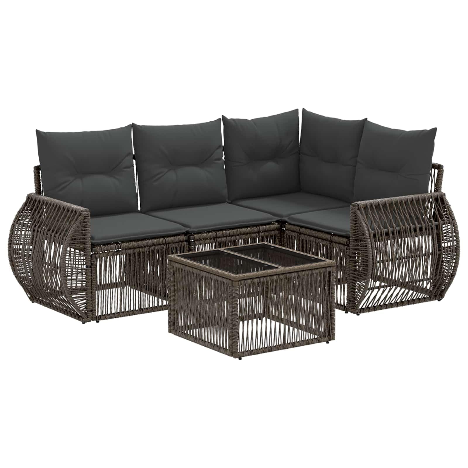 Canapé de jardin modulable pour vos moments de détente sur le patio gris foncé