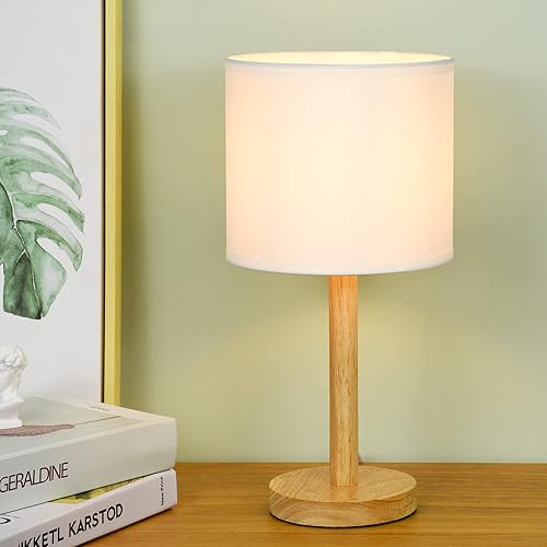 Miniatura 4 de Lampwell TUBO - Lámpara de mesa de madera para sala de estar como lámpara de mesita de noche para dormitorio, lámpara de mesa de granja, lámpara de