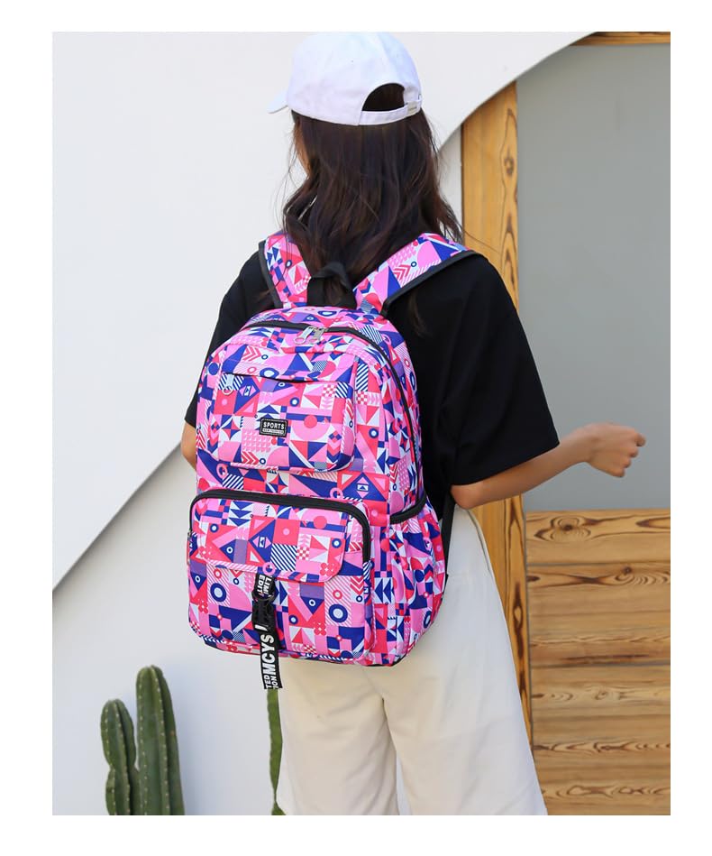 Generic ORILOOSEN Leisure Backpack for Girls,School Bookbags for Primary and Middle School,Water Resistan Backpack (Pink), Medium4