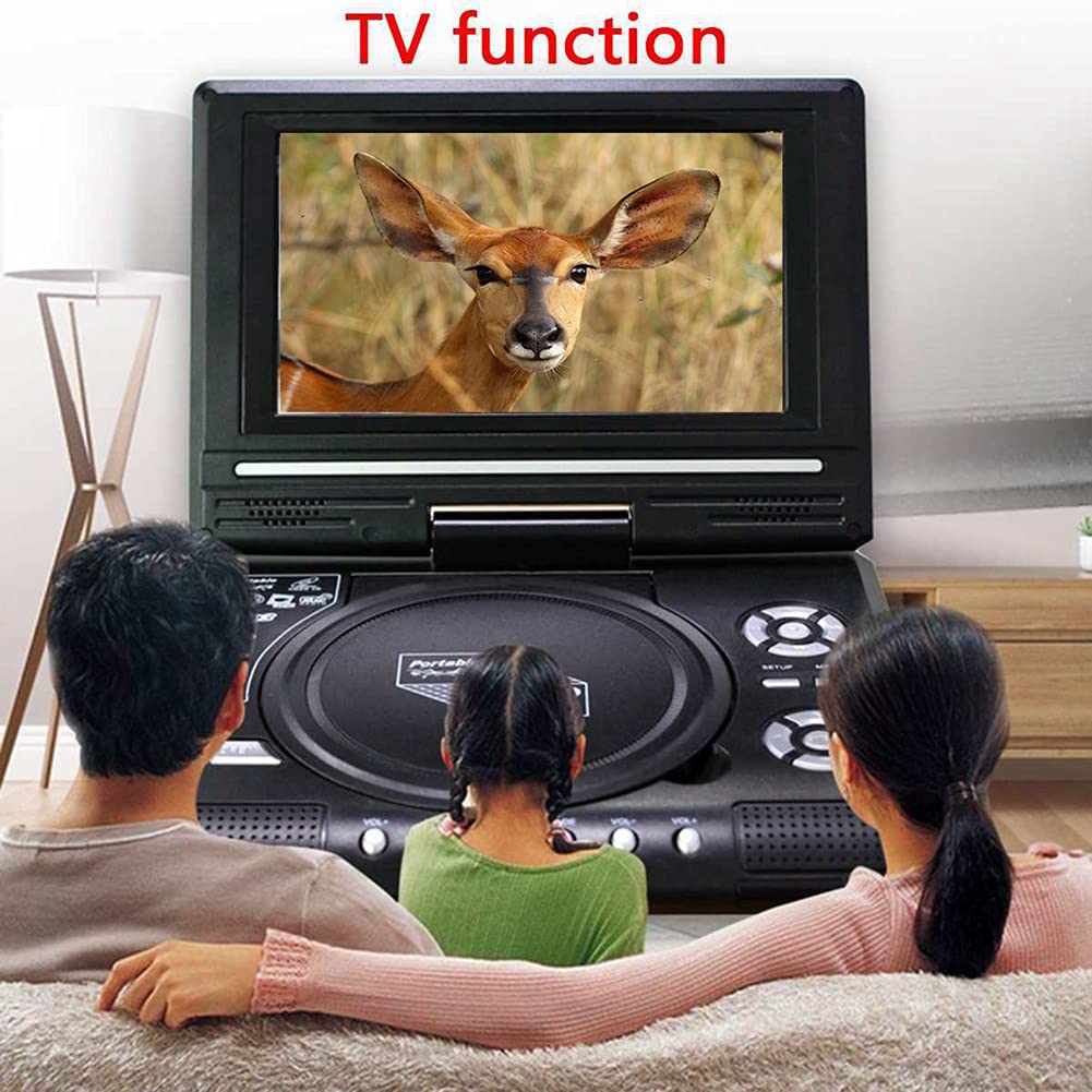 Reproductor de DVD PortáTil de 7,8 Pulgadas para el Hogar, TV, HD, VCD, CD, MP3, HD, Reproductor EVD con TV/FM/USB/FuncióN de Juego, Enchufe de la UE