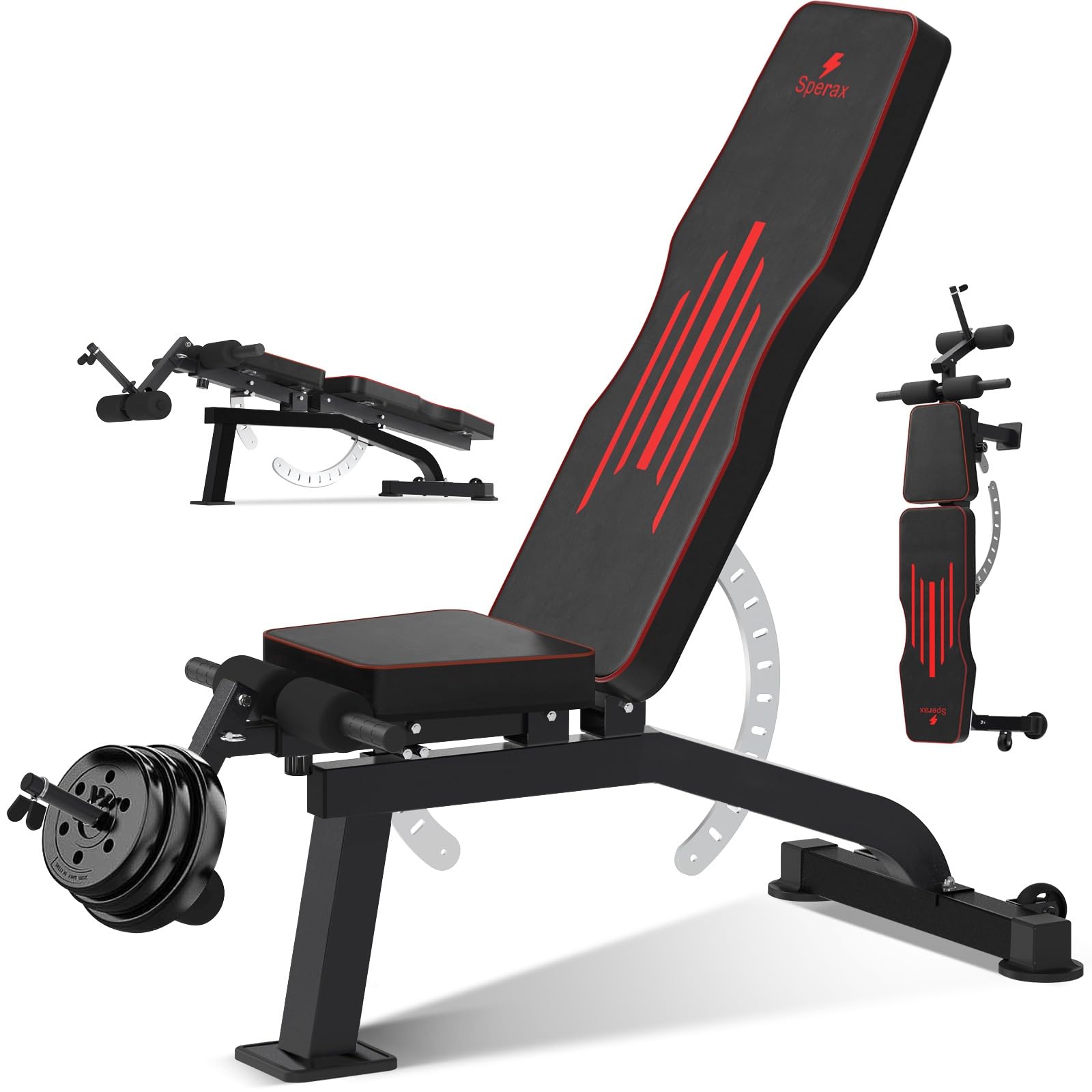 Sperax Weight Bench,Workout Bench,Strength Training Adjustable Weight Benches For Home Gym,1200 LB Load Bearing Weight Bench