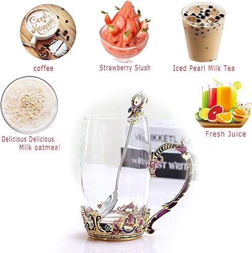 Miniatura 6 de Taza de té, regalos para el día de la madre, tazas de taza de café, taza de té de cristal soplado a mano, ideas únicas de regalo de cumpleaños