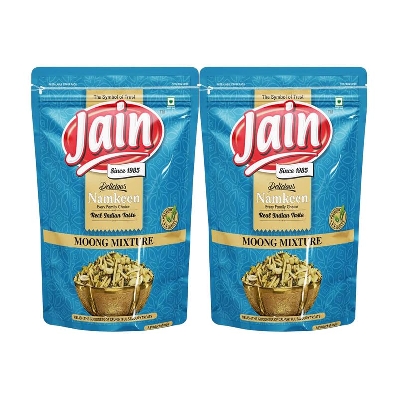 Jain Since 1985 Navratan Mixture Namkeen 700g (350g x 2) | Bombay Mix/Farsan | Crunchy Indian Snack | Sev, Peanuts & Lentils | Tea Time Snack