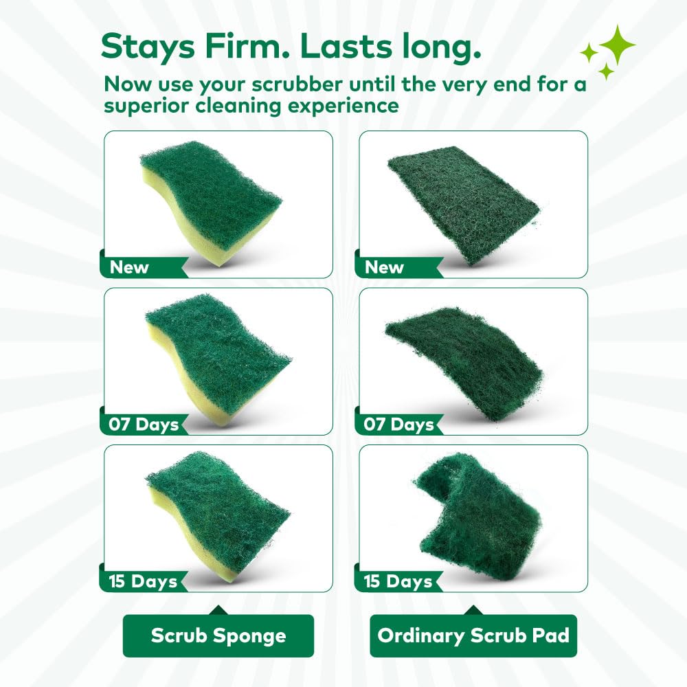Scotch-Brite Scrub Sponge Large (Pack of 2) and Sponge Wipe Large (Pack of 3) 1