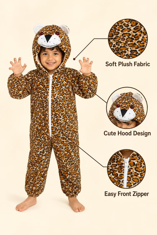 Image of Animal Costume for Kids | Plush Fancy Dress Costume for Boys & Girls |School Fancy Dress, Annual Day, Jungle Theme, Role Play, Halloween & Birthday Party