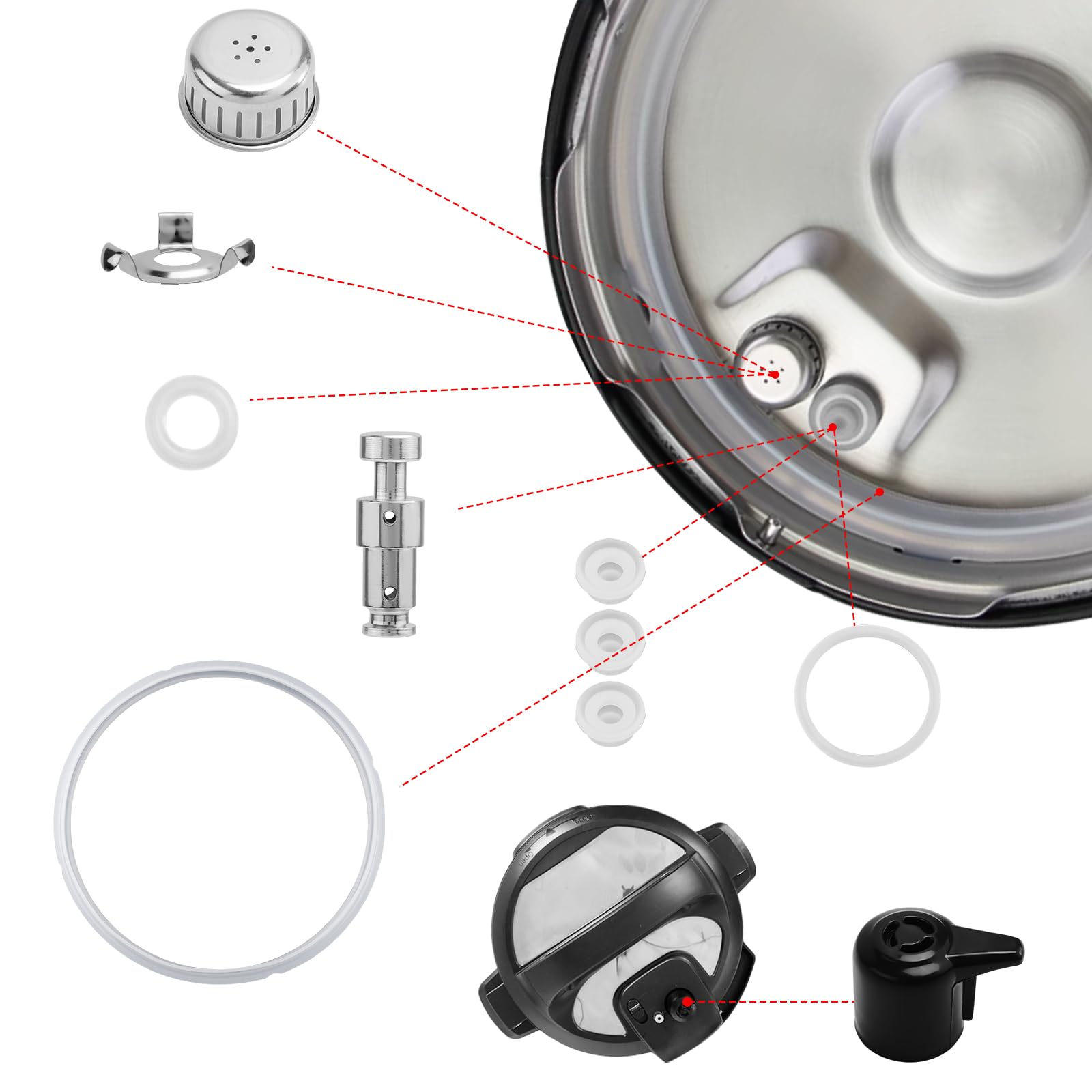 2 Anelli Di Tenuta In Silicone Per Instant Pot 8 Quart | Guarnizioni Di Ricambio Per Pentola A Pressione | BPA Free E Lavabili In Lavastoviglie - 4