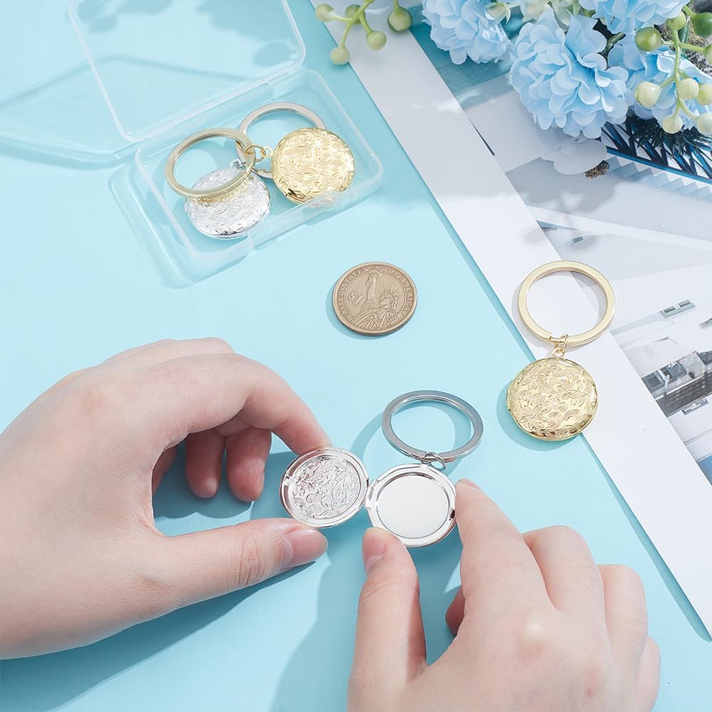 UNICRAFTALE 4Pcs Locket Keychain Personalized Memory Locket Key Chain with Photo Custom Pictures Photo Keychain for Gift - Image 3