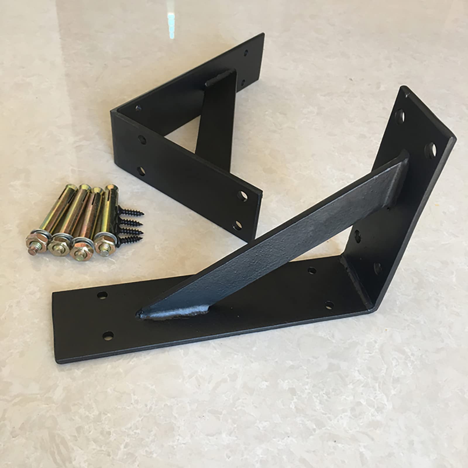 2 Stück Schwerlastkonsole,5mm Dick,Tragkraft 500 kg,Regalträger,Wandhalterung für Regalbrett,Metall Winkelkonsole für schwere Lasten Regale,Winkelträger für Wandmontage (35cm/13.7in)