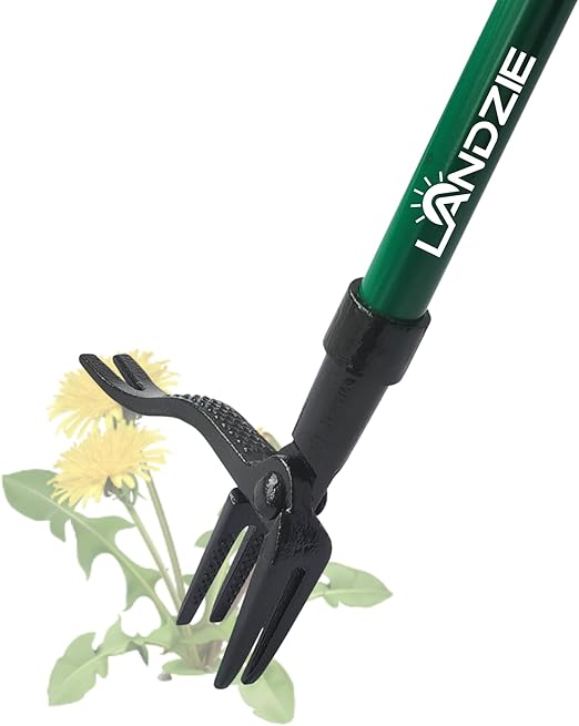 Landzie Weeder Weed Puller Tool, 55 Inch Steel Stand Up Weed Puller with Long Handle, Manual Weeders Weed Remover Tool Stand Up Heavy Duty Weed Picker and Weed Digger Garden Lawn Weed Tool