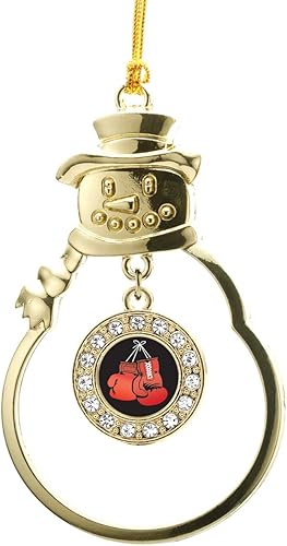 Miniatura 25 de Inspired Silver - Esquema de Virginia Occidental - Adorno de Navidad dorado - Adorno circular para árbol de Navidad con circonita cúbica