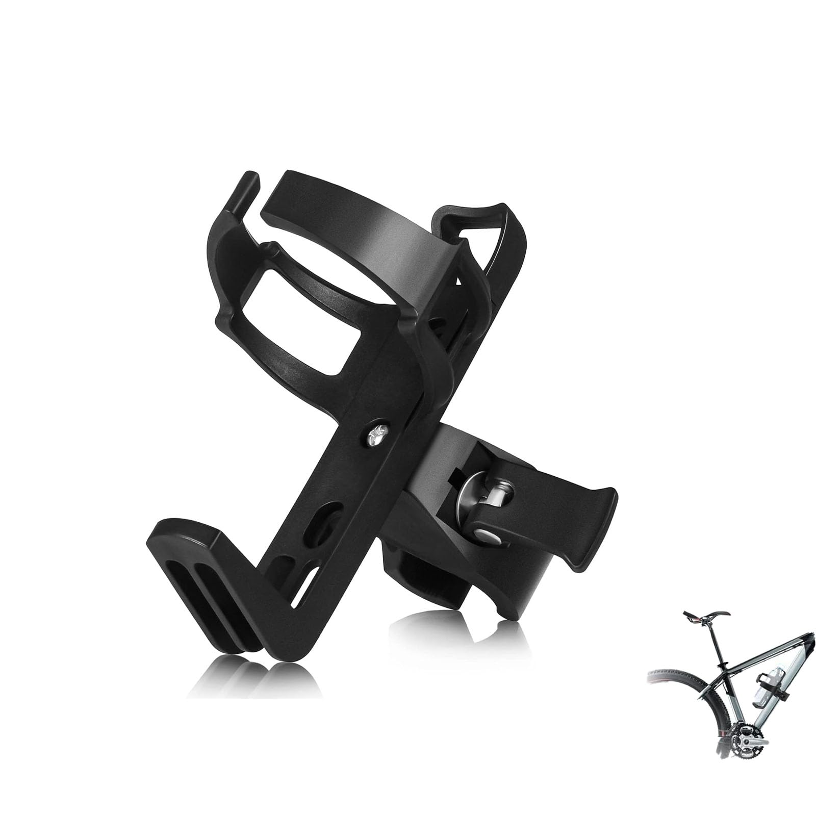 Mirhua 自転車ドリンクホルダー ロードバイク ツールボトル対応 超軽量 360度回転 伸縮性がよく 取付簡単 マウンテンバイク クロスバイク ロードバイク 水 飲料マウントスタンドボトル アダプター(黒)