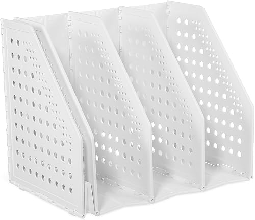 Miniatura 1 de Desk File Organizer with Multiple Compartments Collapsible Binder Holder and Magazine File for Office Use Material Space-saving Design for Home and