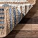 nuLOOM Hand Braided Marla Denim And Jute Diamonds Area Rug, 5x8, Off-white