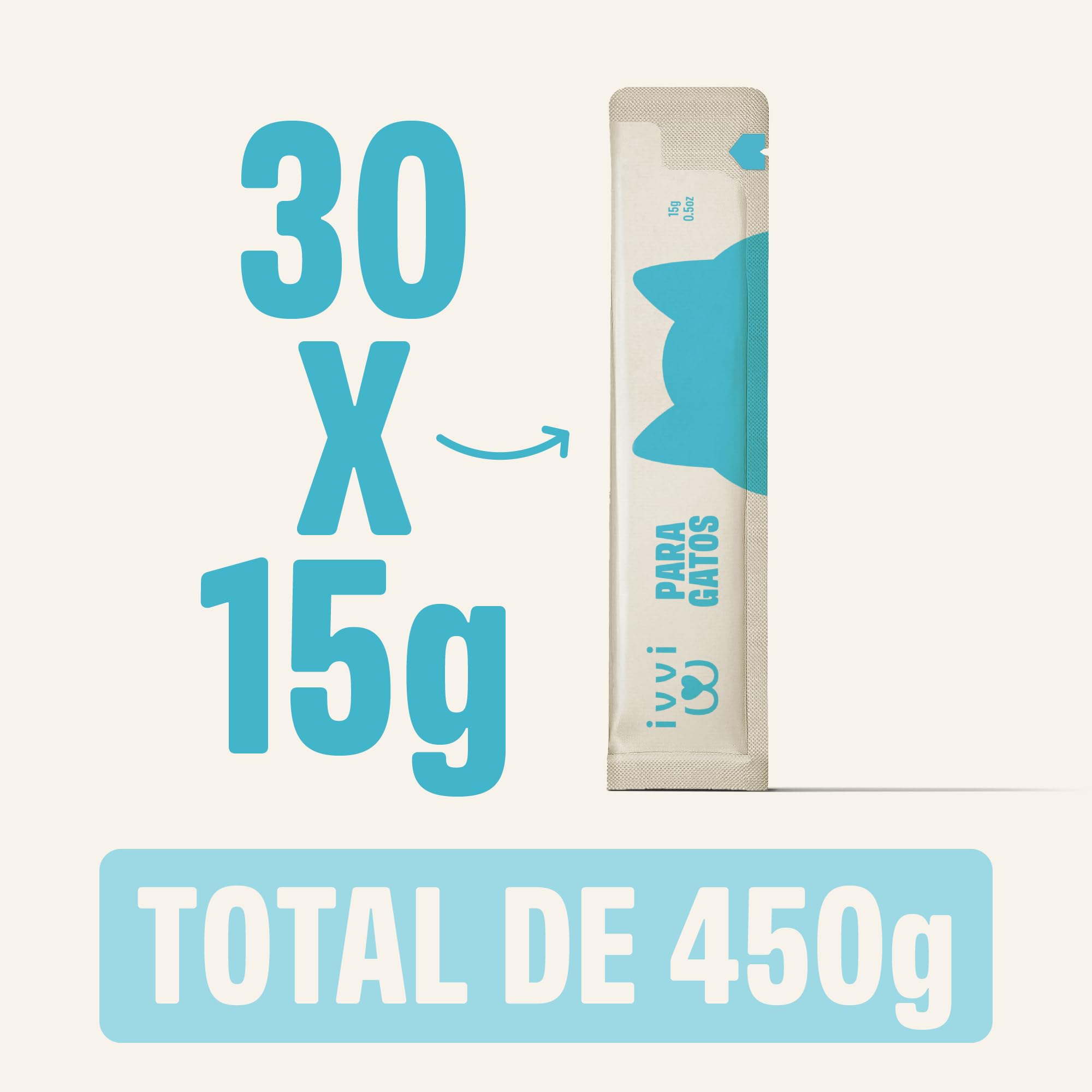 ivvi Esencia Multivitamínica para Gatos – Snack Cremoso con Atún Real – con Vitaminas B, Vitaminas A, D3 y E, Biotina, L-lisina, Magnesio y Mejillón de Labio Verde – 30 x 15 g