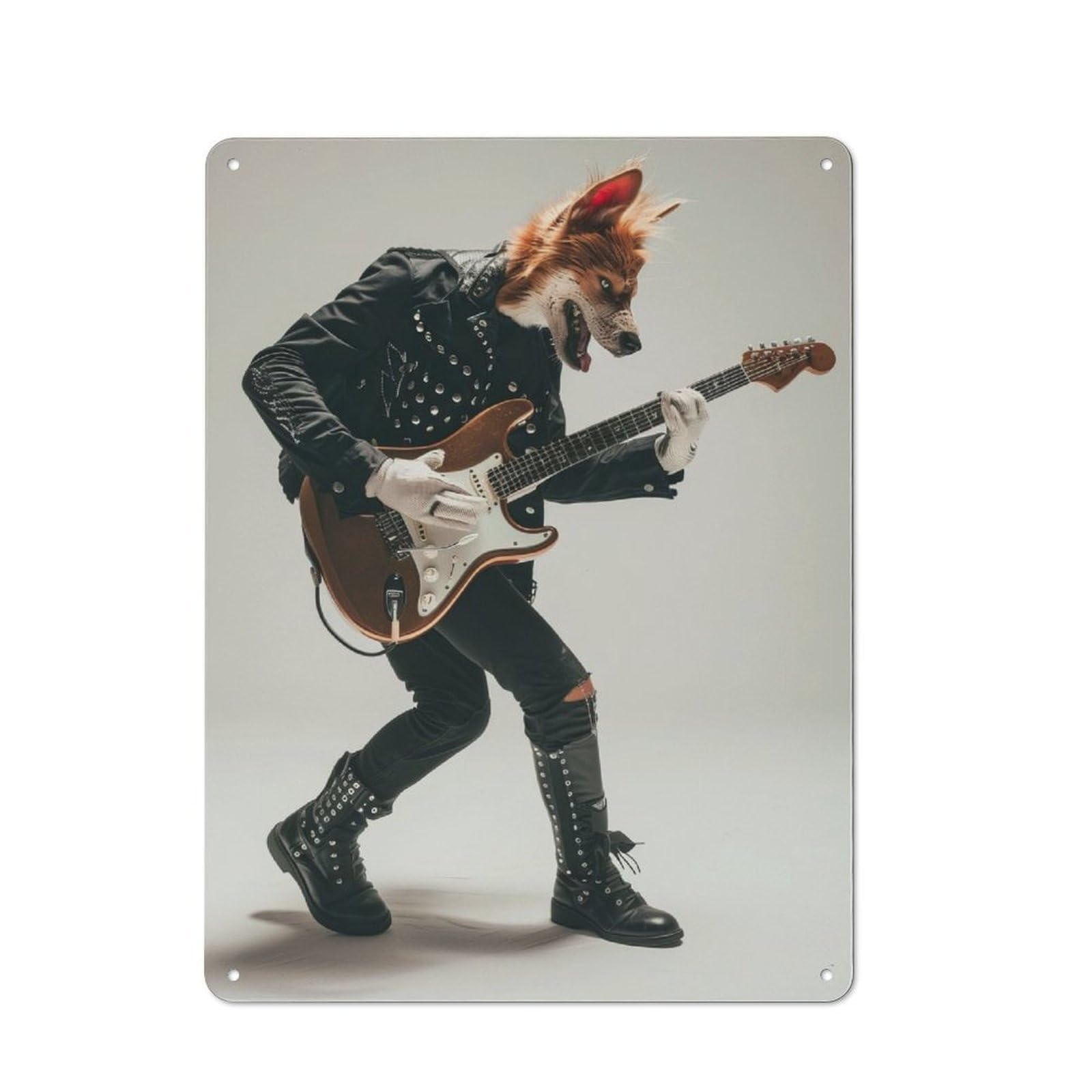 Junmoney Dingo Guitar Vintage-Inspired Tin Sign 40X30cm For Café Or Restaurant, For Cooler-Month Interiors With Vintage Character