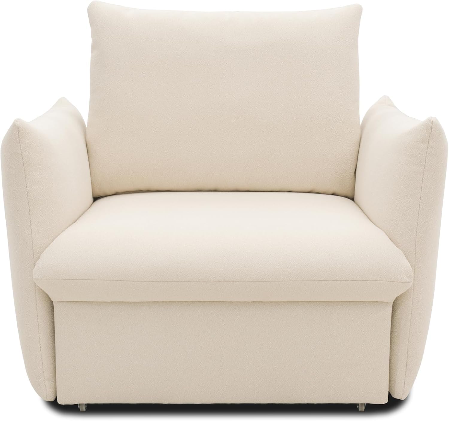 DOMO. collection Sessel Cloud Box, Armsessel mit Schlaffunktion und Boxspringfederung, Schlafsessel, Boxspringsessel, Polstersessel, 120 x 97 x 100 cm (BxTxH), Creme