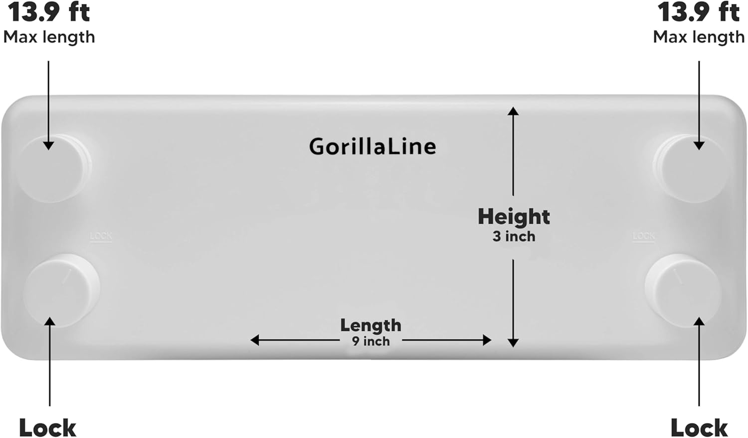 GorillaLine - Retractable Clothesline Indoor Outdoor Clothes Line - Heavy Duty Clothes Drying Laundry Line - Wall Mounted Drying Rack - Air Dry Clothing