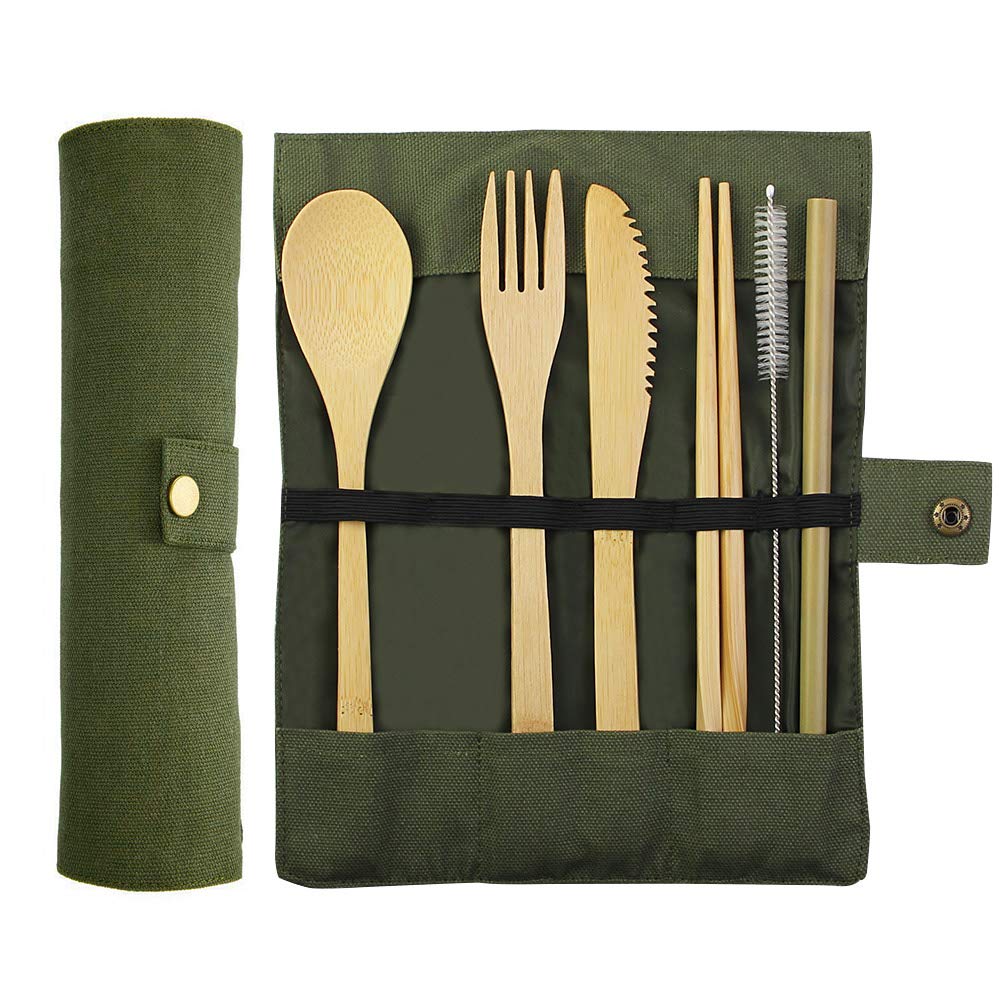 Amazon.co.jp: Kbnian 竹製カトラリー6点セット ポータブルカトラリー