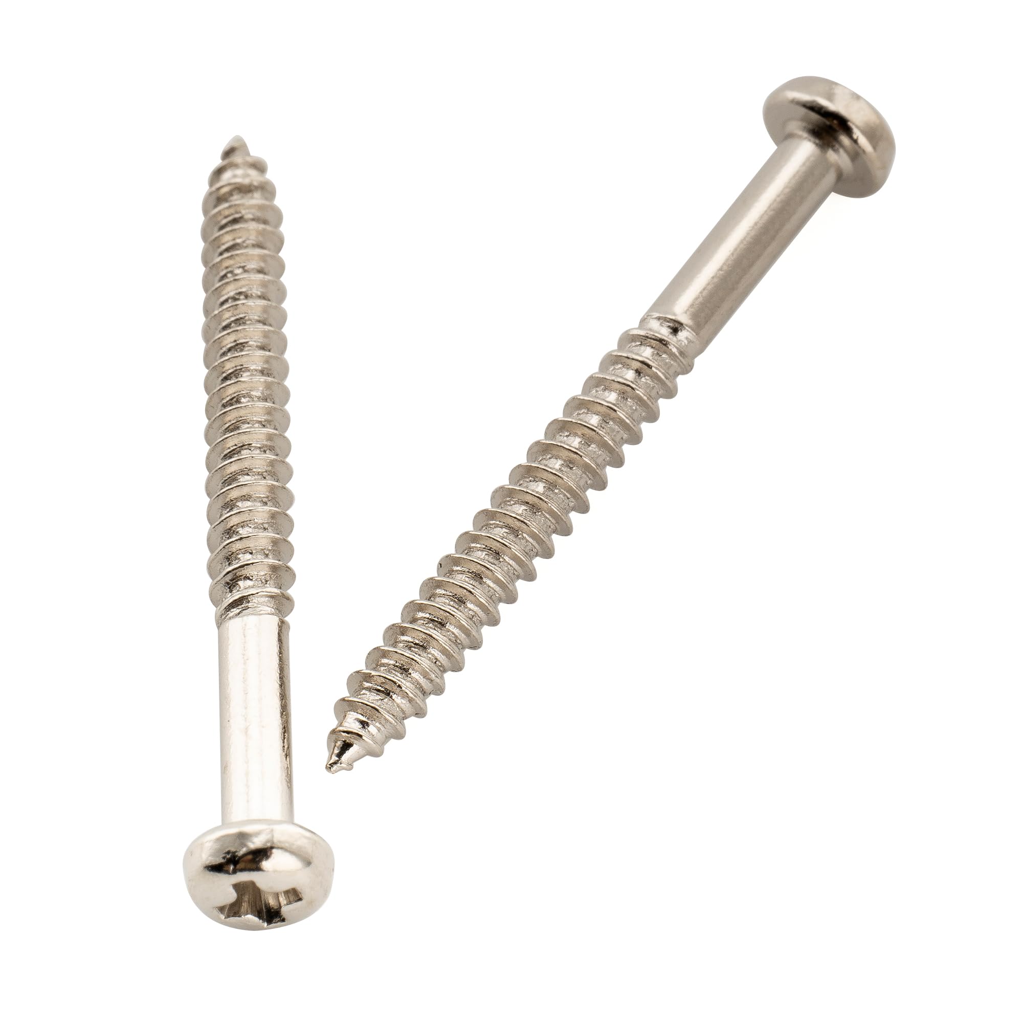 Musiclily Ultra Metric M2.5x25mm Stainless Steel Pickup Mounting Wood Screws Phillips Pan Head Half Thread for Electric Guitar Nickel (Set of 10) - Image 4