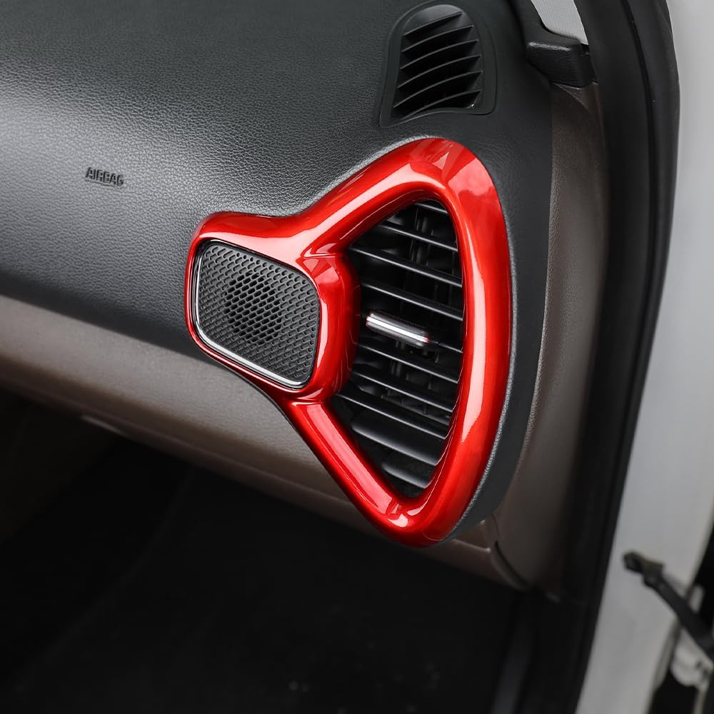 Compatible with Kia Soul 2020-2025 Accessories: Front Side Vent Cover, Dashboard Accessory Scratch-Resistant Center Console Vent Protector-red
