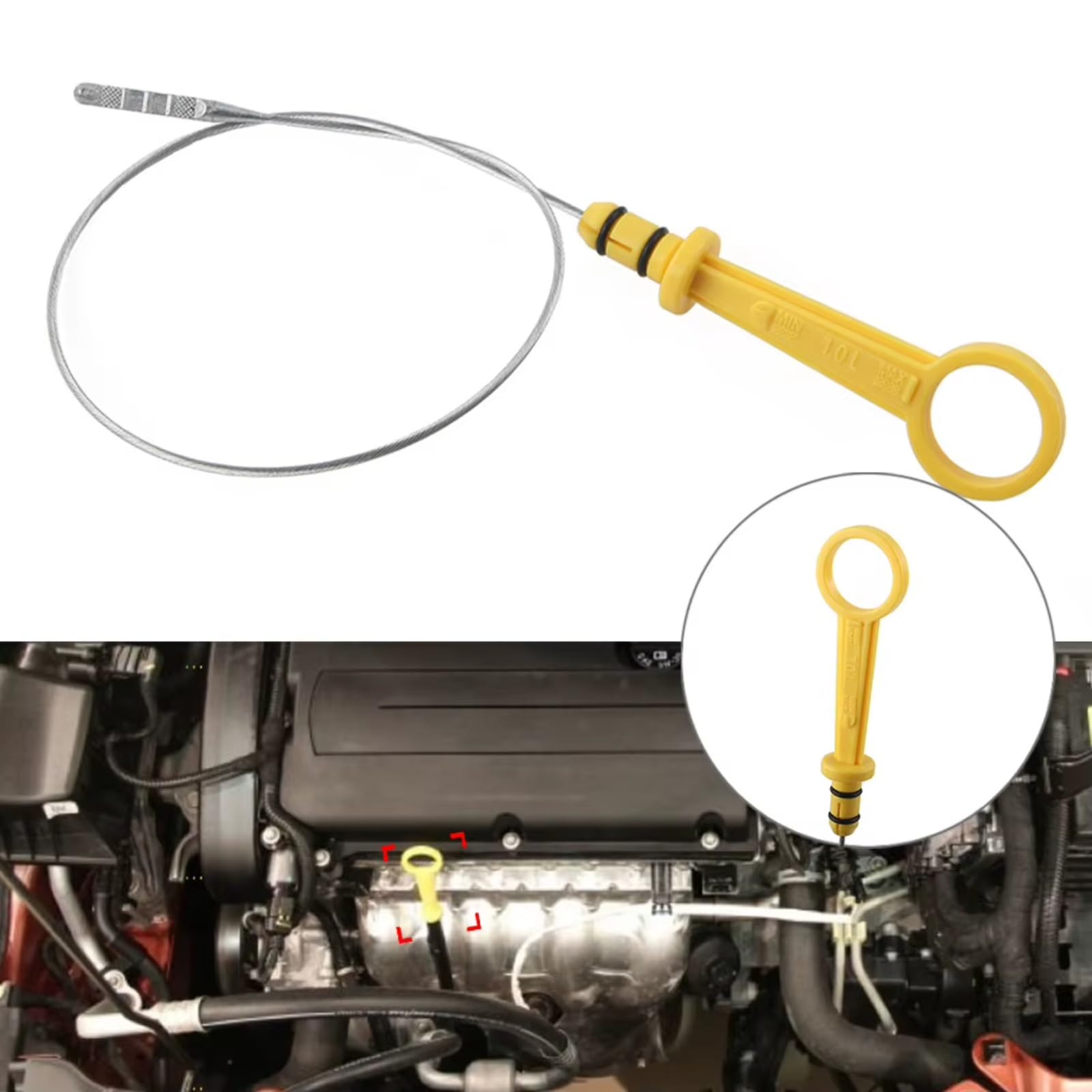 Asta di Livello Olio Motore per Chevrolet Cruze 2011 2012 2013 2014 e Sonic 2012 2013 2014, 559 mm, per Motore 1.8L L4, codice 55562503.
