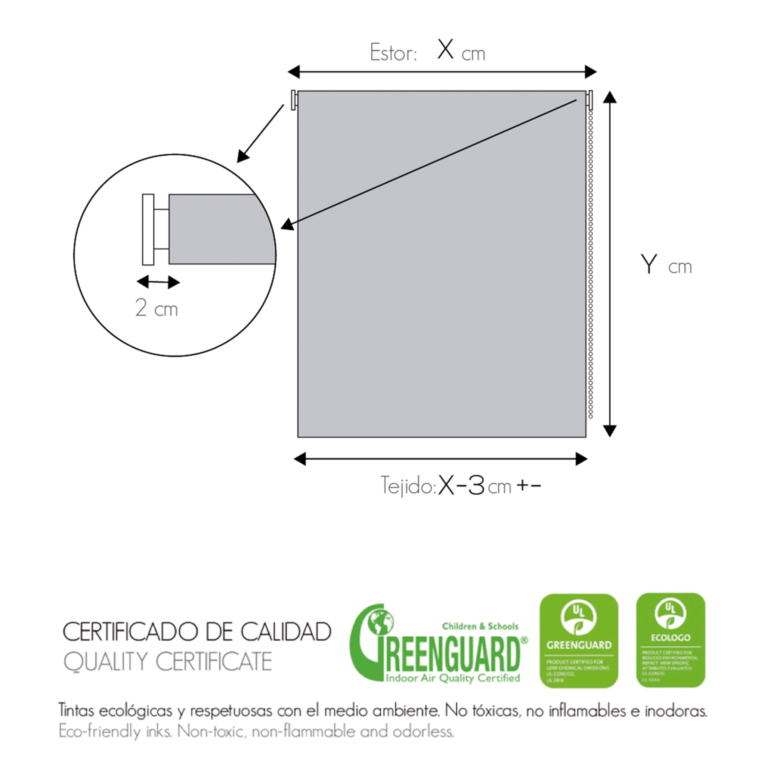 Blindecor | Estor Personalizado con Nombre | Estor Infantil 180 x 180 cm | Estores Enrollables con Impresión Digital Translúcido | Dibujo Cretacico