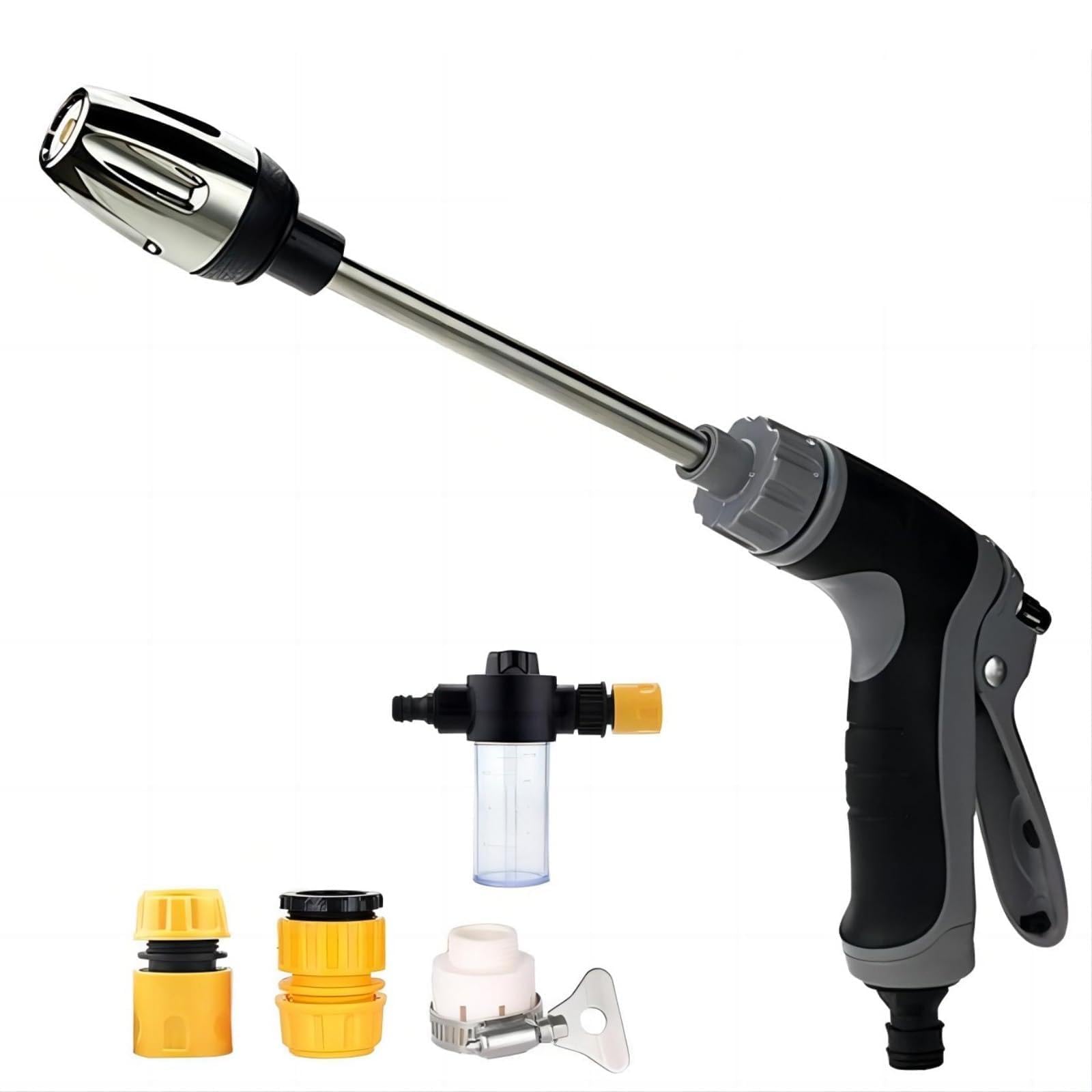 Jetteryx Hochdruckpistole, Aquoxis Pressure Washer Gun – leistungsstarke 15-fache Pistole, Multi-Winkel-Düsen, verstellbar und universell für Terrasse,Auto & Garten