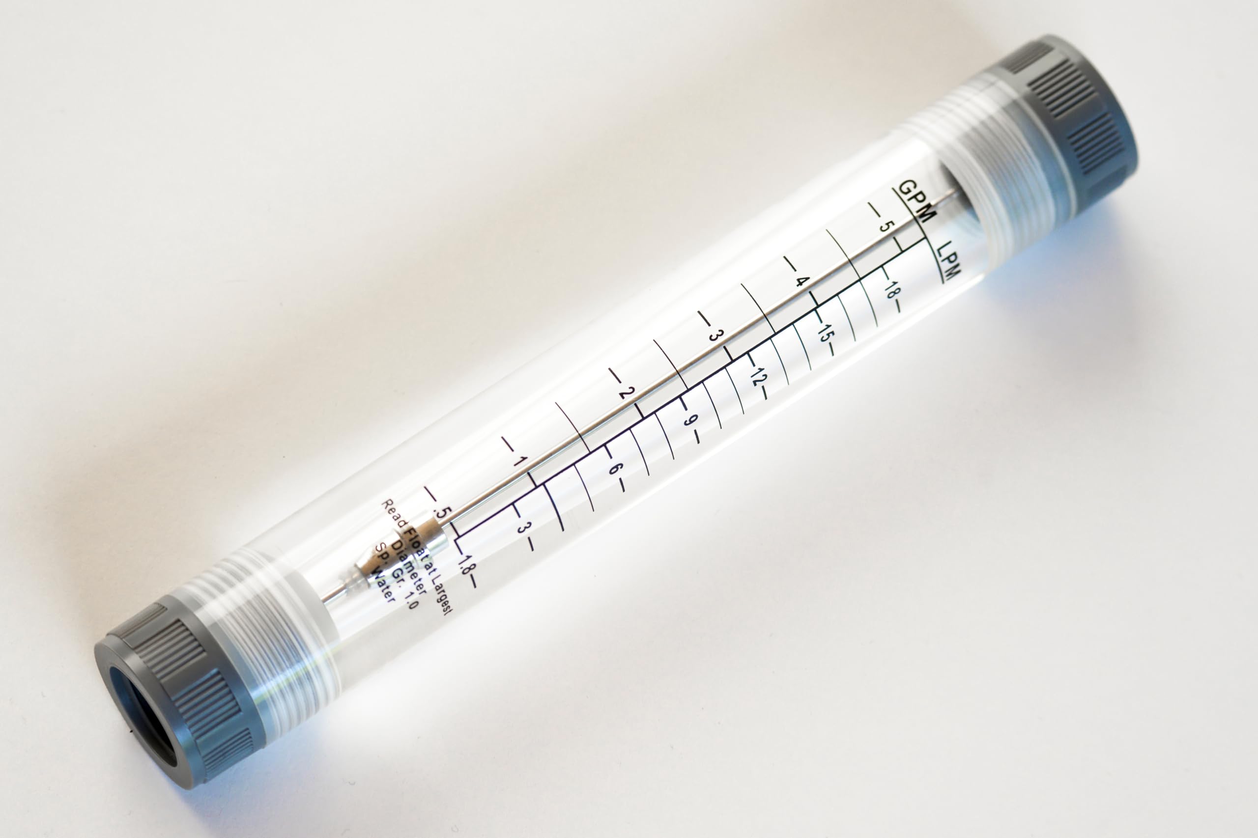 LZM-15G Débitmètre à flotteur à tube pour mesure de liquides (eau) vertical G1/2, Ø 15mm, débit 1,8-18 l/min