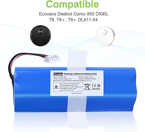 Miniatura 2 de Reemplazo de batería de 5600 mAh para Ecovacs Deebot Ozmo T8, T8+, T8+ DLX11-54 Aspiradora Roboter 14.4V Batería de iones de litio