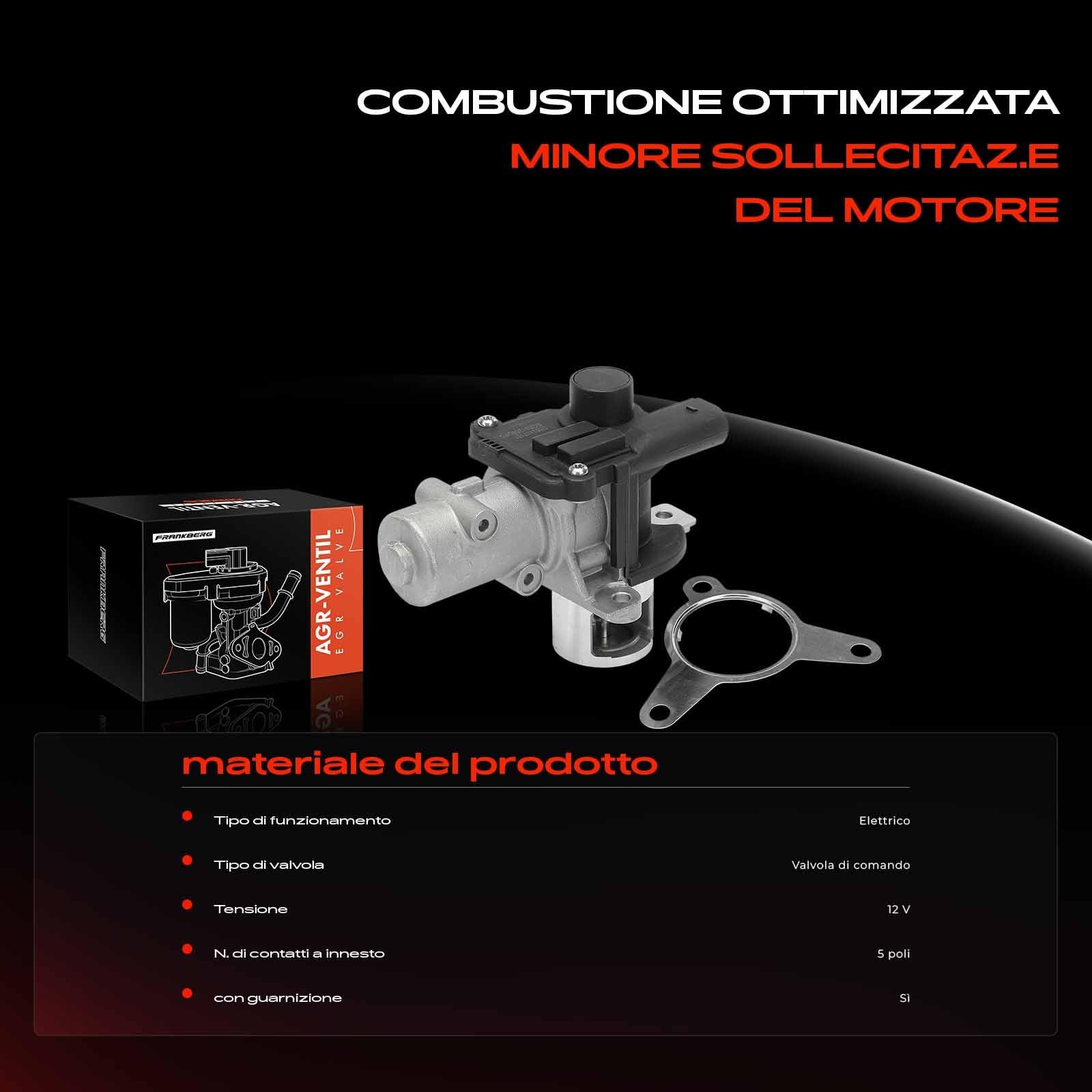 Frankberg Valvola EGR per il ricircolo dei gas di scarico 8200561269 | Compatibile con: Logan Pick-up US, Clio III Grandtour KR0/1, Laguna III Grandtour KT0/1, Logan Express FS