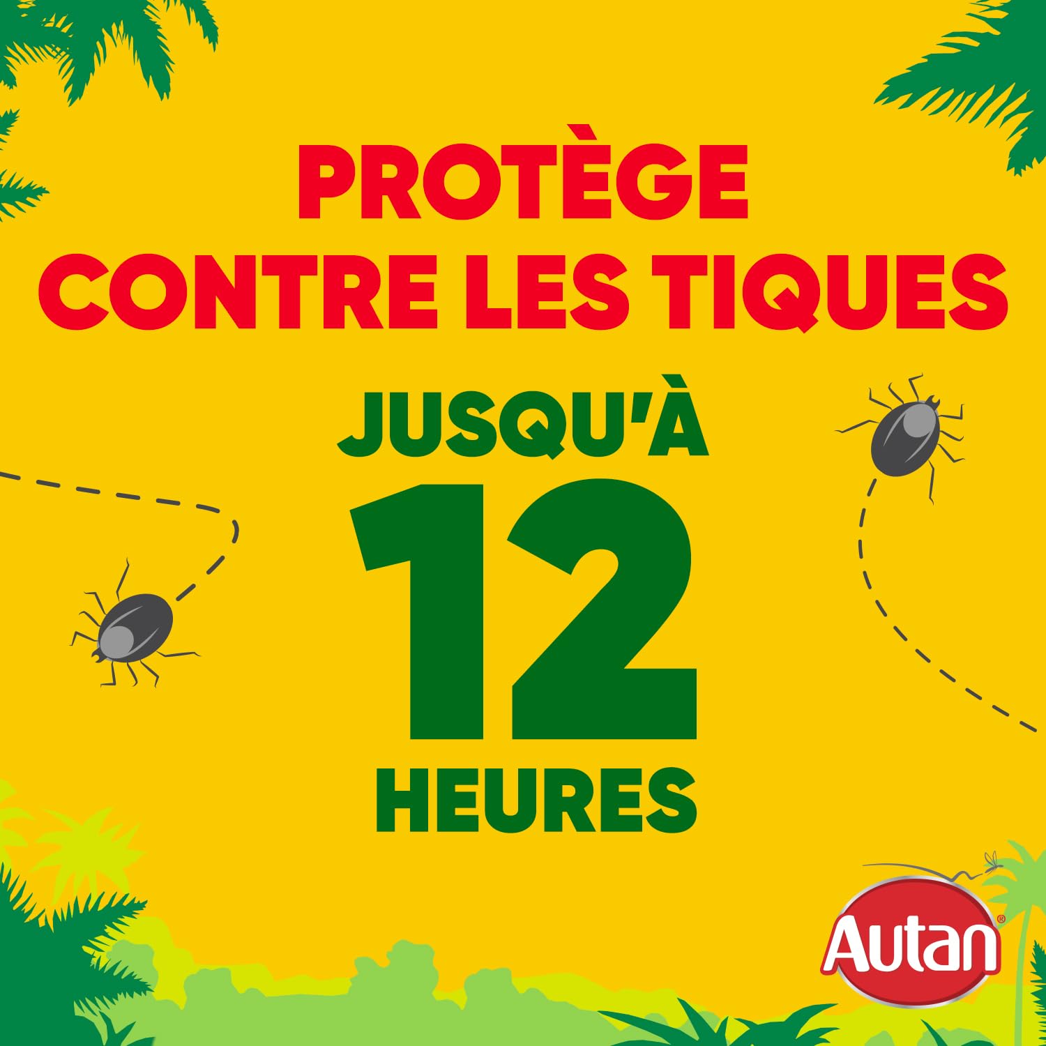 Autan Anti-Tiques Spray Corps - Jusqu'à 12H de Protection Immediate - Testé Dermatologiquement - 1 Spray, 100ml