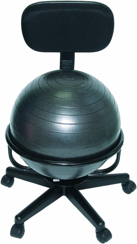 CanDo Metal Ball Chair - Inflatable Ergonomic Active Seating Exercise Ball Chair with Air Pump for Home, Office, and Classroom