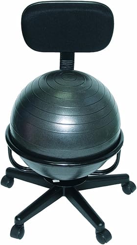 Miniatura 9 de CanDo Silla de bola de metal – Silla de bola de ejercicio ergonómica inflable con bomba de aire para el hogar, la oficina y el aula Rojo