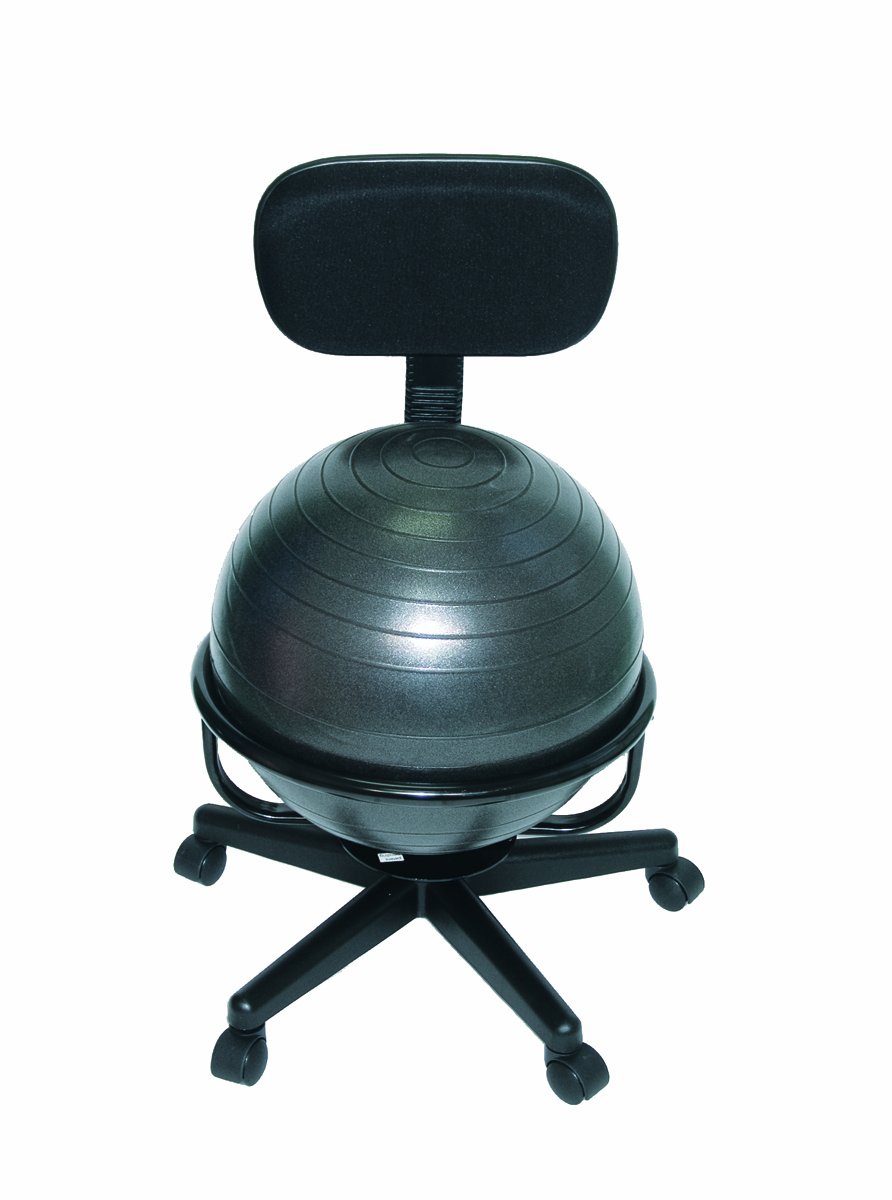CanDo Metal Ball Chair - Inflatable Ergonomic Active Seating Exercise Ball Chair with Air Pump for Home, Office, and Classroom