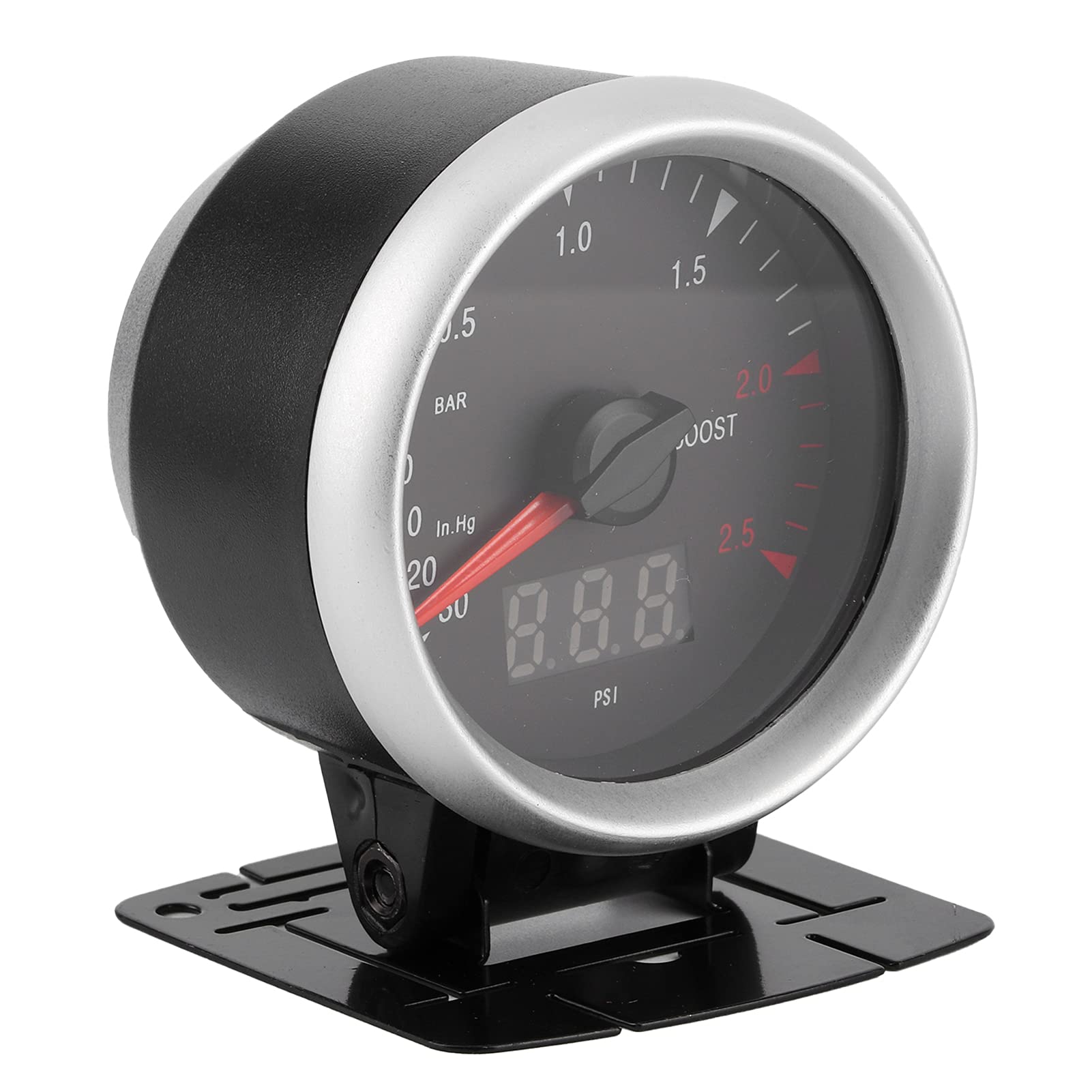 aqxreight - Manometro Turbo, 60 Mm / 2,5 Pollici 12V Indicatore Turbo Boost per Auto LED Universale -30-2,5 BAR Controllo Indicatore LED