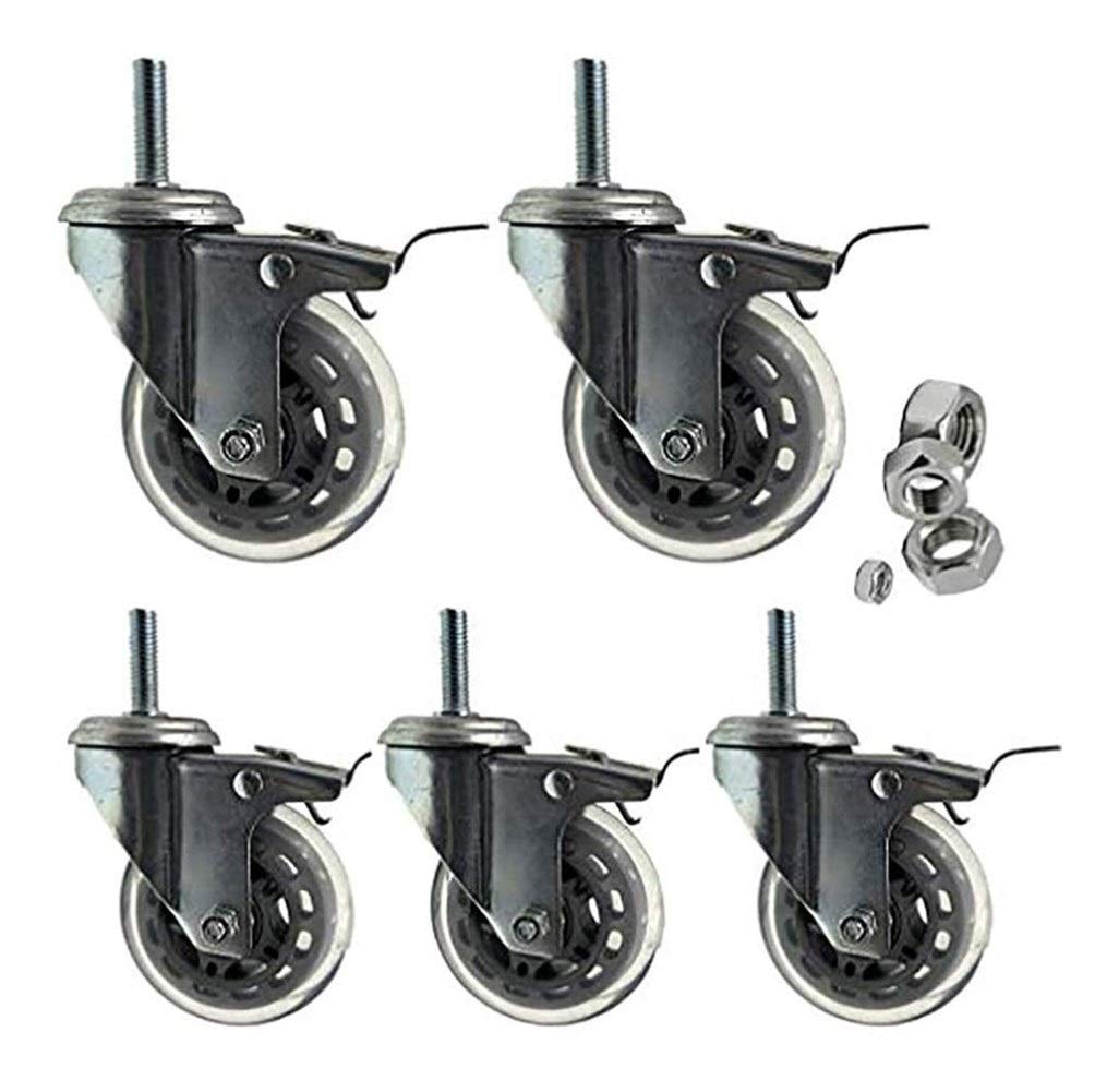 Roulettes pivotantes de 7,6 cm avec frein M8 M10 M12 pour chariot et établi robuste 300kg