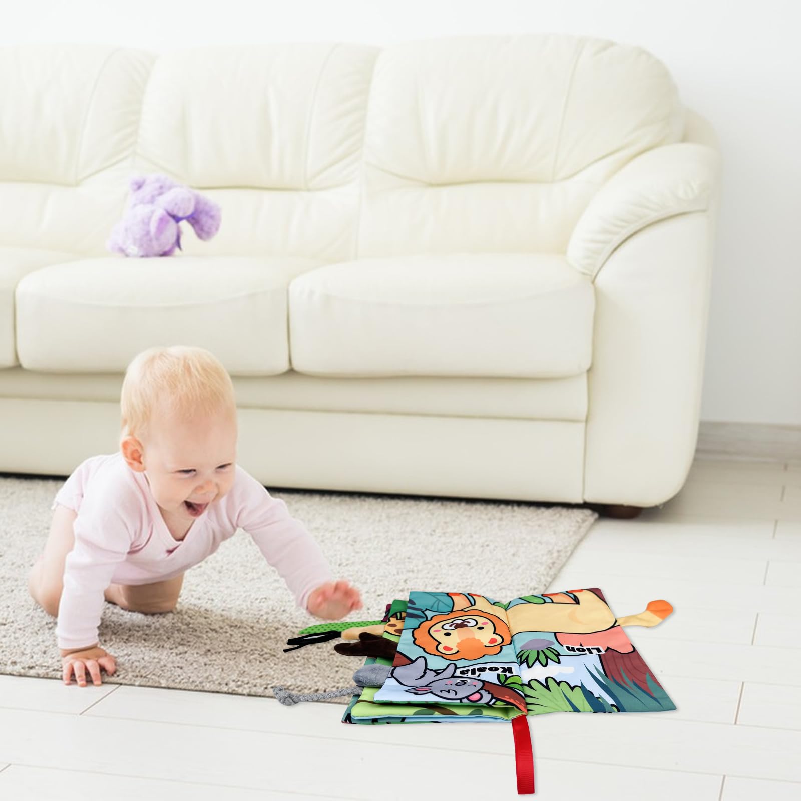 Chiluxendo Jouet Bebe 0-3 Mois, Livre Sensoriel Jeux Eveil, Fabric Book en Tissu Bébé Livre Sensoriel, Tissus Livres D'Éveil Jouet Educatif Montessori, pour Cadeau Bebe Garcon Fille