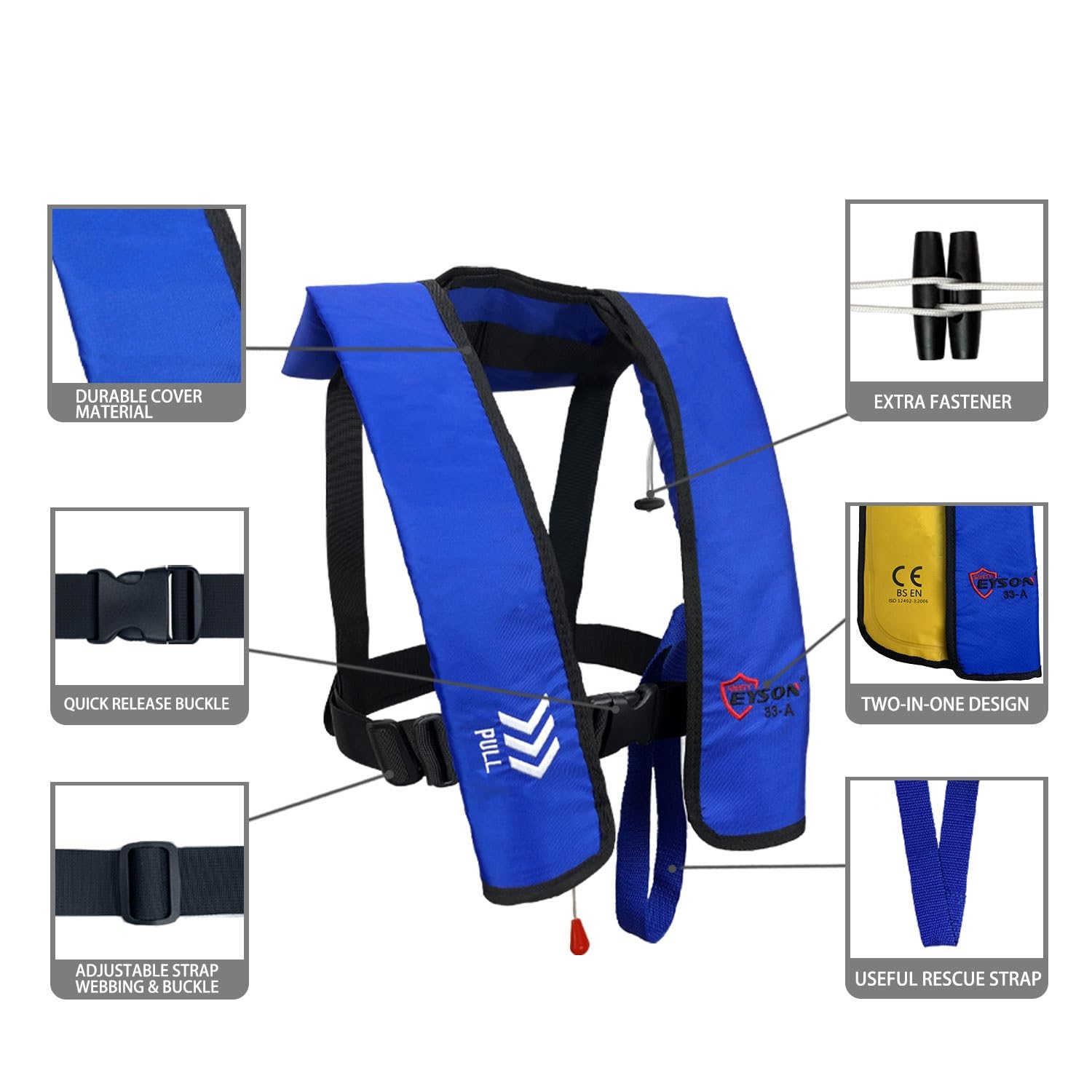 Amazon.com : Eyson Inflatable Life Jacket Life Vest Basic