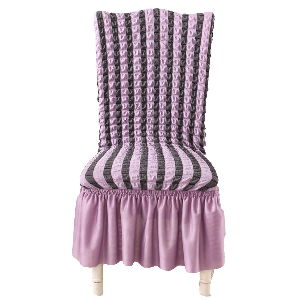 Housse de siège de chaise jacquard extensible violette anti-poussière amovible