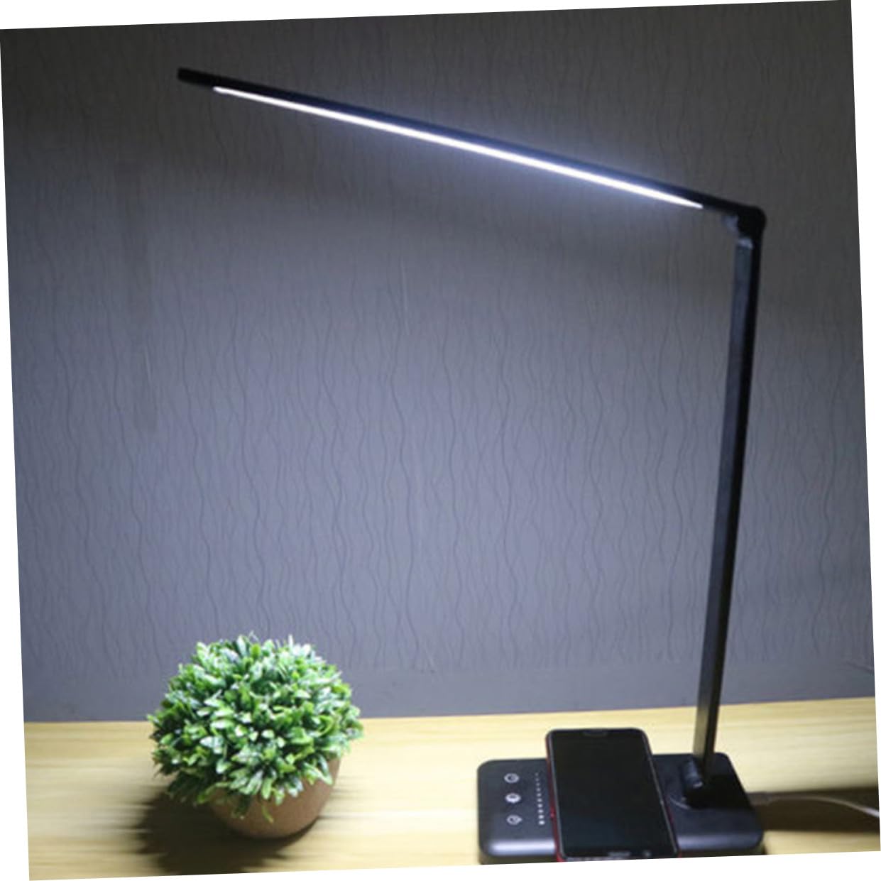 Intelligente Led Tischlampe Aus Aluminium Und Kunststoff Touch Steuerung Faltbar Mit 5 Farbtemperaturen Kabelloses Ladegerät Für Smartphone Vielseitige Leselampe