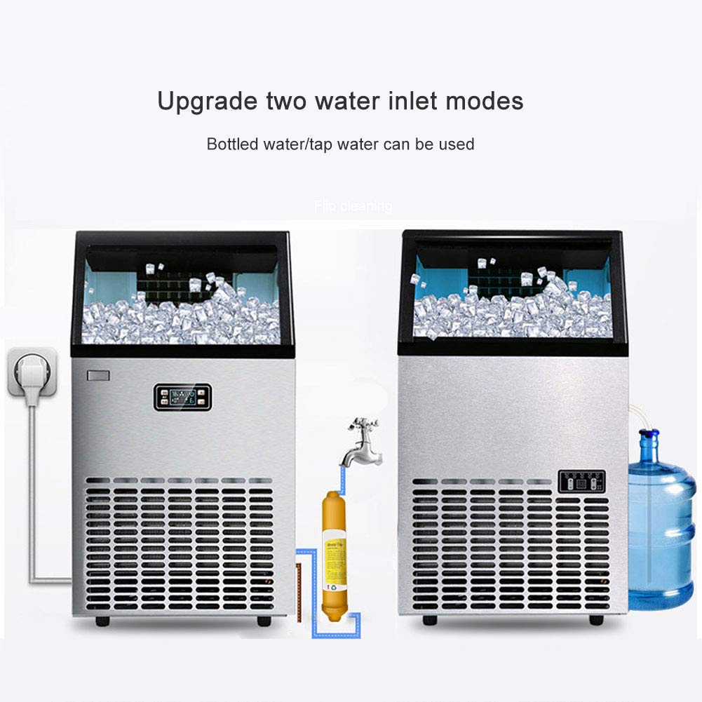 Commercial Ice Maker Portable Ice Cube Machine For Restaurants/Bars/Homes/Offices 121 Lbs/24h Stainless Steel Bottled Water on Fridge.com - View 2