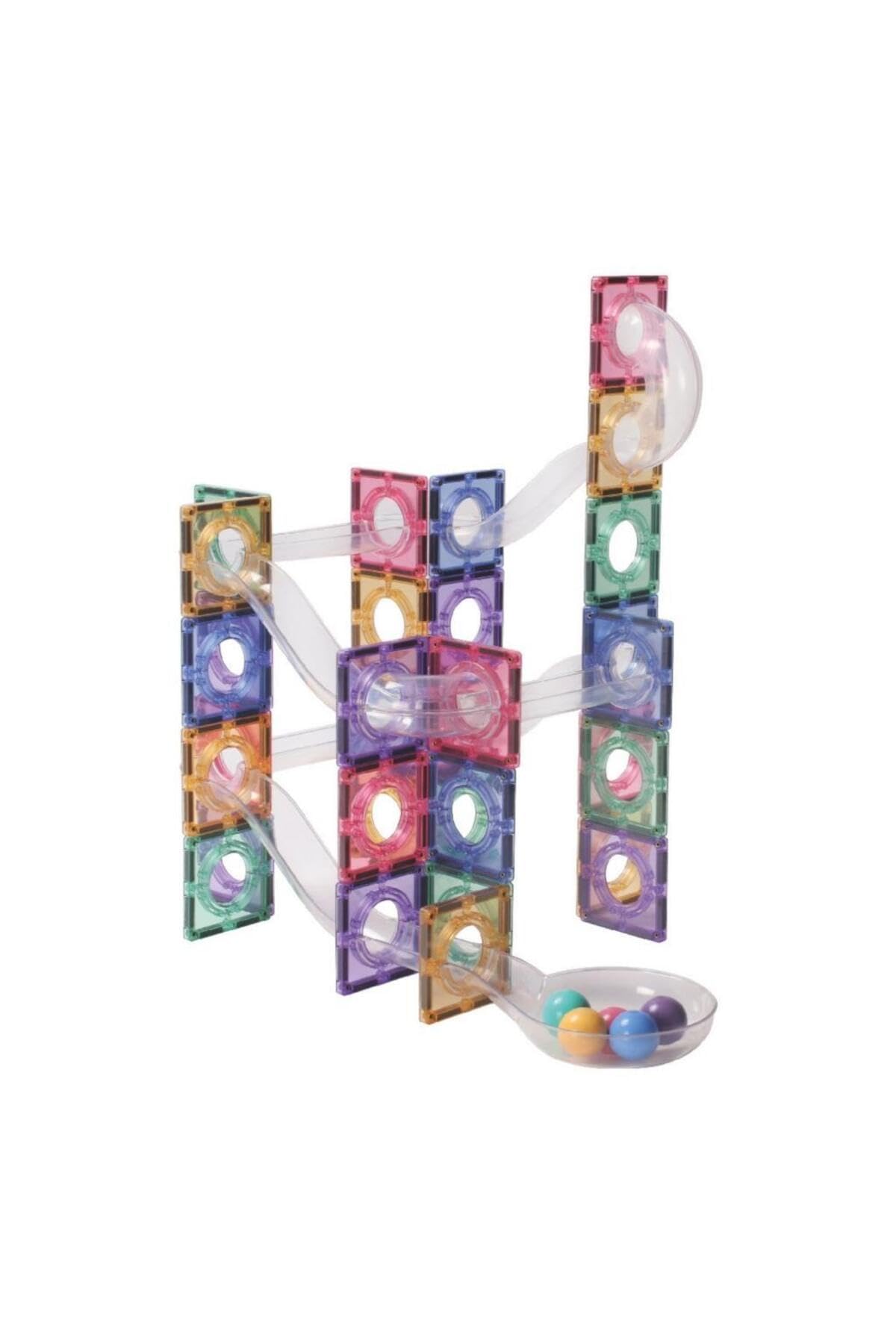 Kugelbahn-Bausatz Clever in Pastellfarben 110 Teile, langlebiges Magnetspielzeug, Robustes Lernspielzeug, erweiterbare Sets, für Kinder ab 3 Jahren