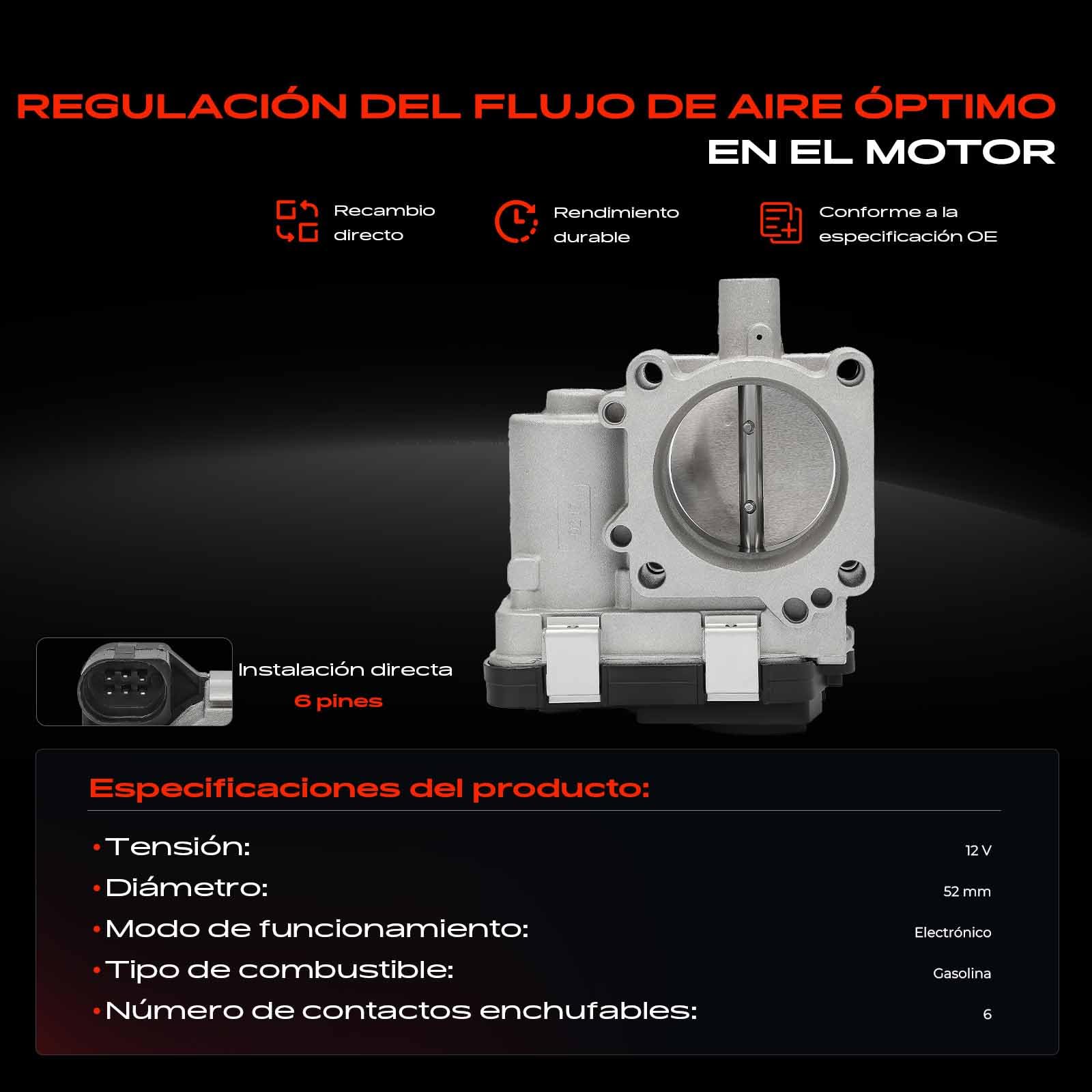 Frankberg Válvula de mariposa Cuerpo de mariposa Compatible con Polo 6C1 6R1 1.2L Golf VII 5G1 BE1 BE2 BQ1 1.4L Golf Sportsvan AM1 AN1 1.4L Golf VII 5G1 BE1 BE2 BQ1 1.2L Golf VI 5K1 1.2L 03F133062E
