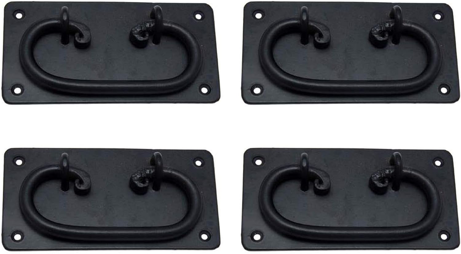 Adonai Hardware "Phebe Antique Iron Drop Pull (Supplied as 4 Pieces per Pack) - Black Powder Coated