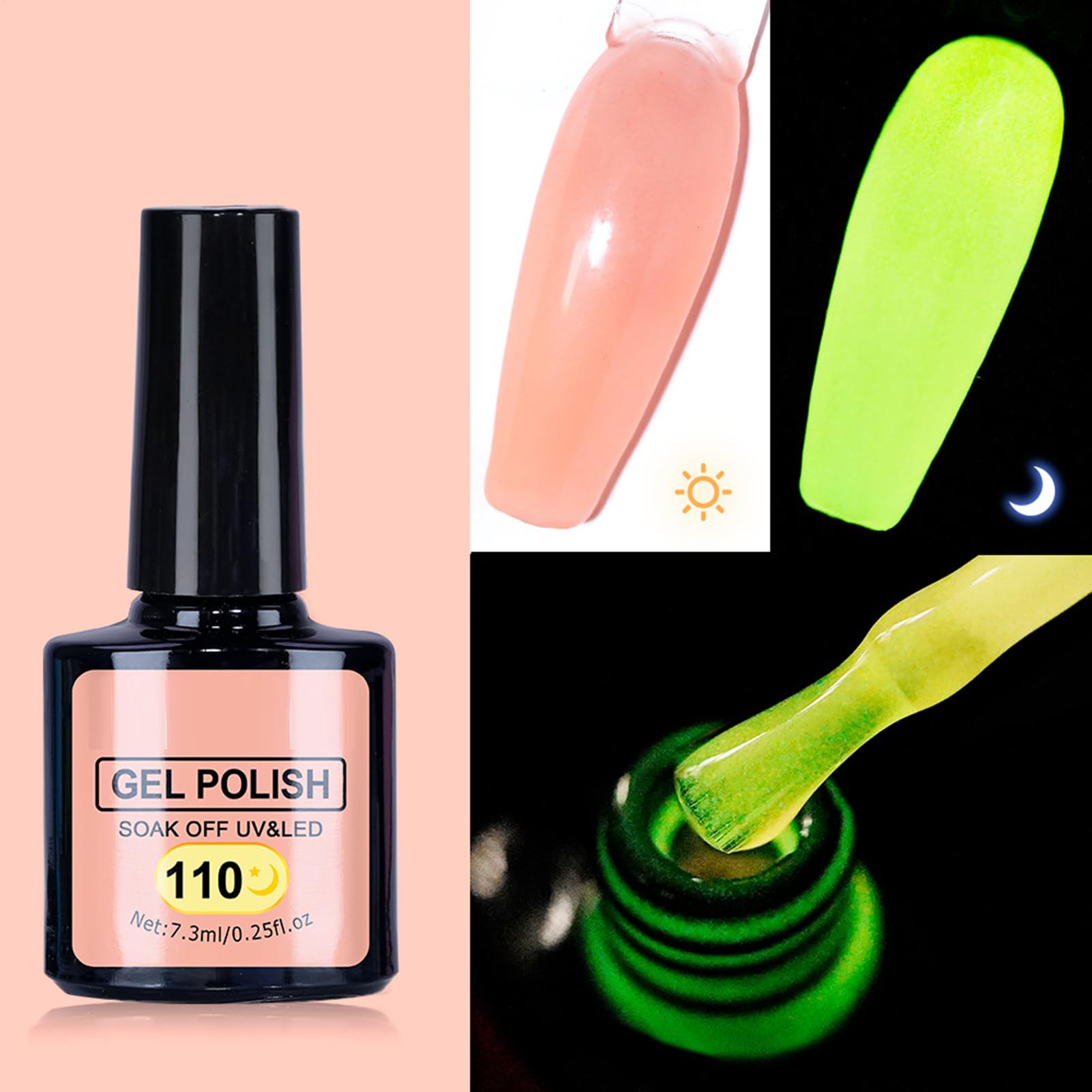 Amazon.co.jp: Gxcbgher 蓄光ネイルポリッシュ,女性用蛍光ネイルジェル