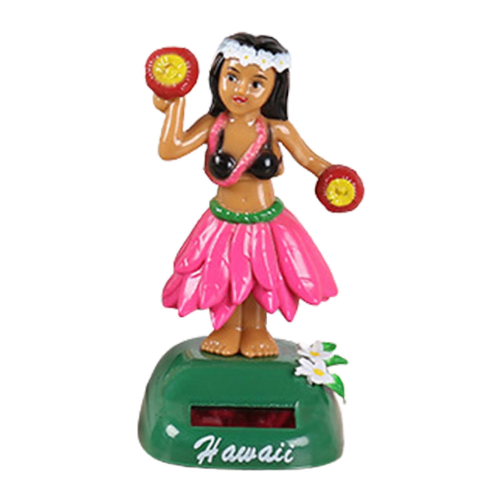 Solar Bobble Head Figures Car Ornaments, Hawaiian Solar Dancer, Hawaiian hulas Girl Solar Dashboard Doll Hawaiian Dancing Girl, Solar Powered Toys hulas Girl Figure Statue for Car Vehicle Decoration