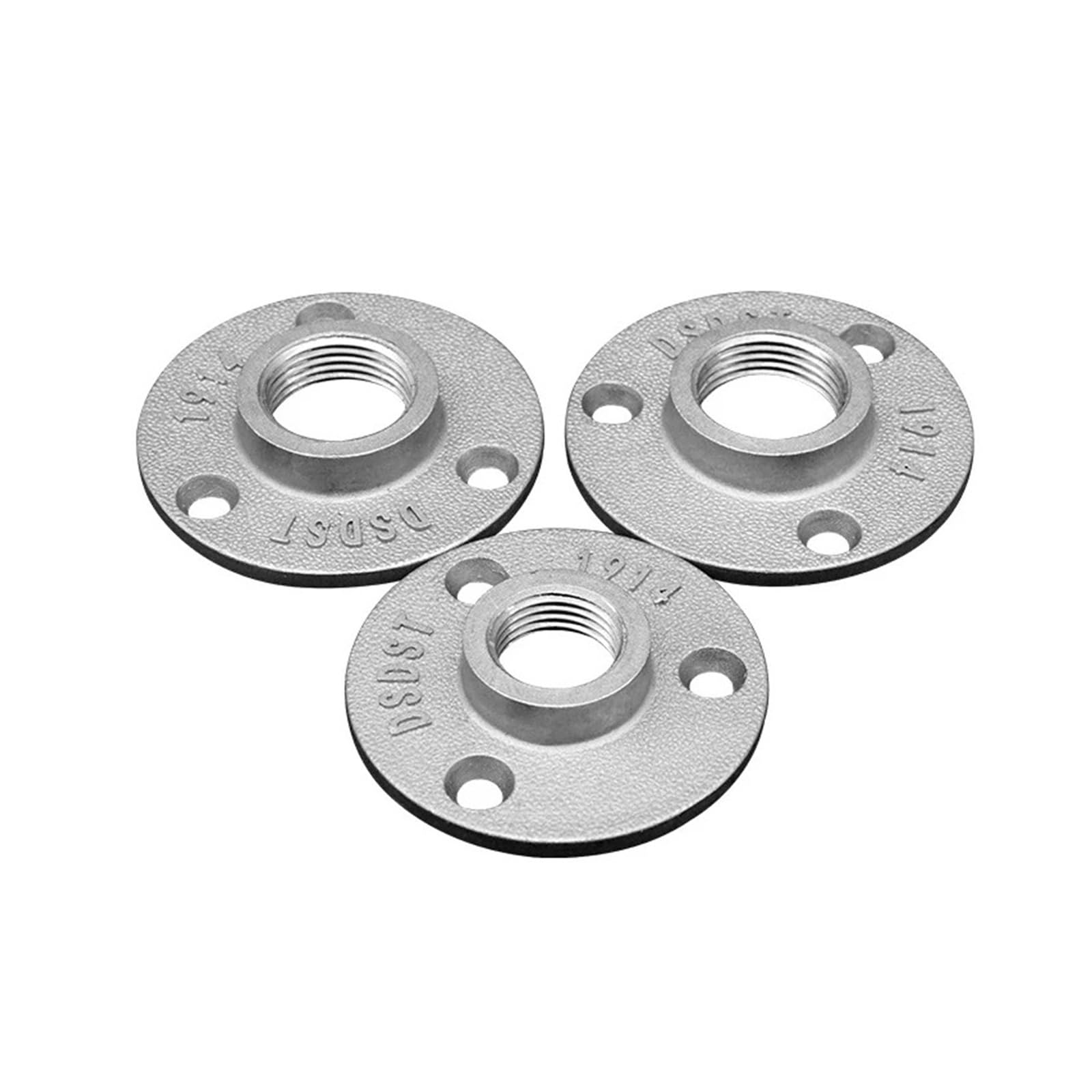 Ozliyy Aluminum Alloy Dn15 10Pcs 1/2" 3/4" Decorative Flange Malleable Iron Pipe Fitting Wall Mount Floor Antique Aluminum Alloy Hardware Home Decor(Aluminum Alloy Dn15)