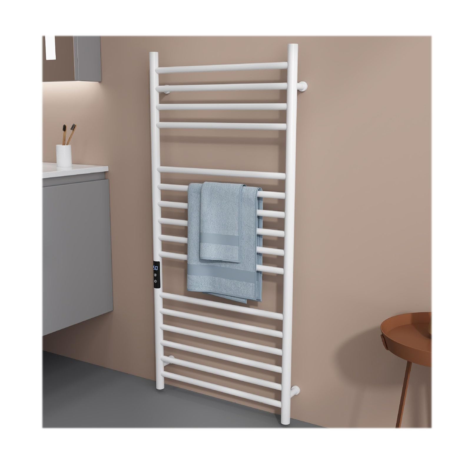 Sèche-serviettes électrique mural blanc pour un confort de type hôtel et spa à la maison