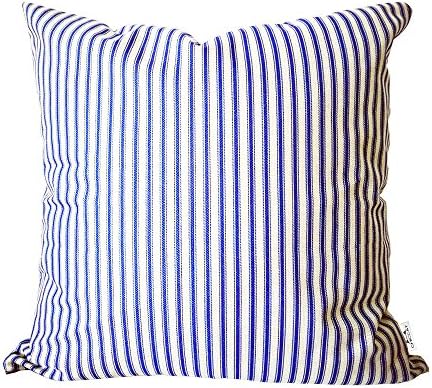 CHICCAT Ticking Stripe Pillow Cover French Ticking Pillow Cotton Linen Square Decorative Throw Pillow Case Cushion Cover 18 X 18