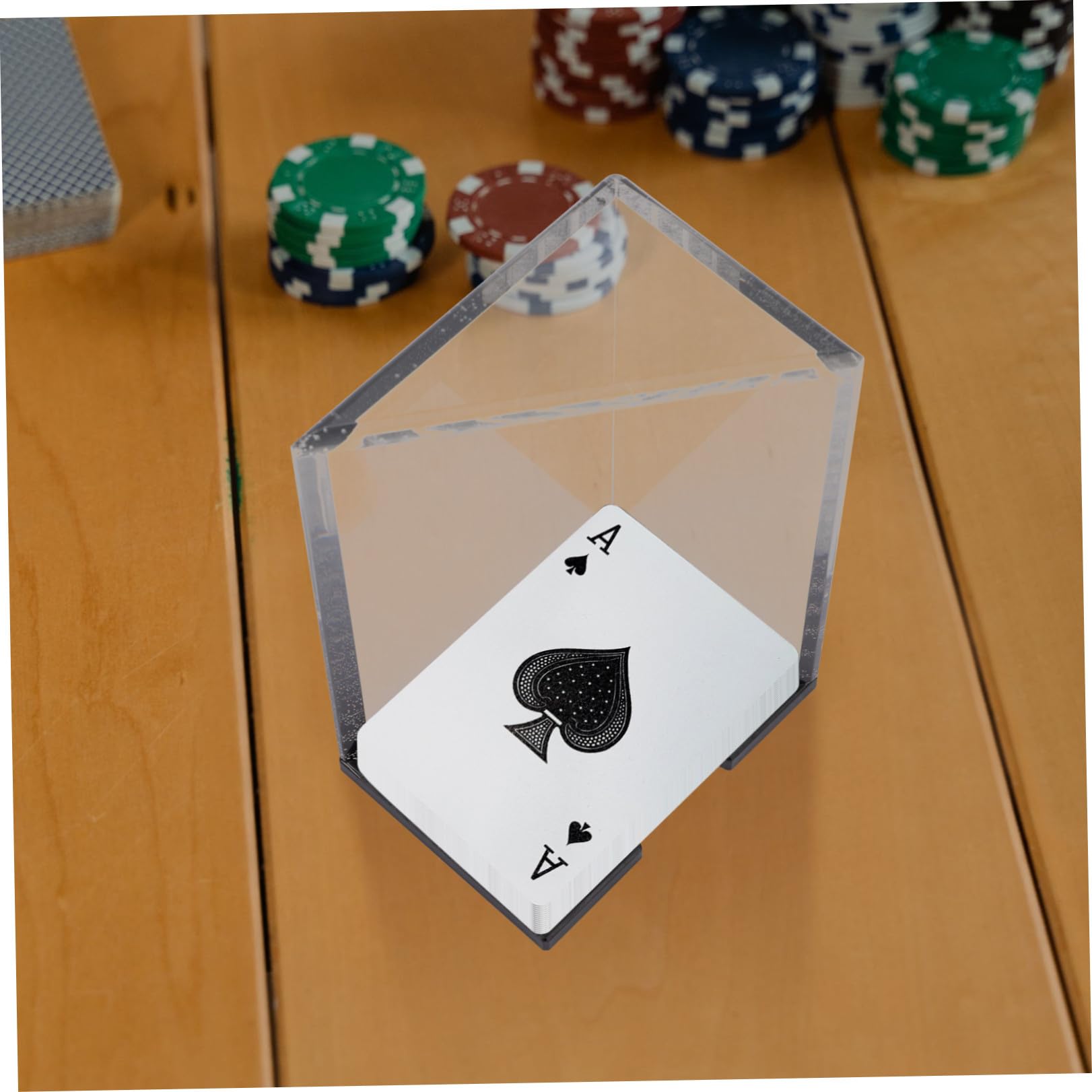 Support de Cartes à Jouer Acrylique Transparent Organiseur Léger et Robuste pour Jeux de Poker Rangement Compact et Élégant Accessoire Maison Pratique